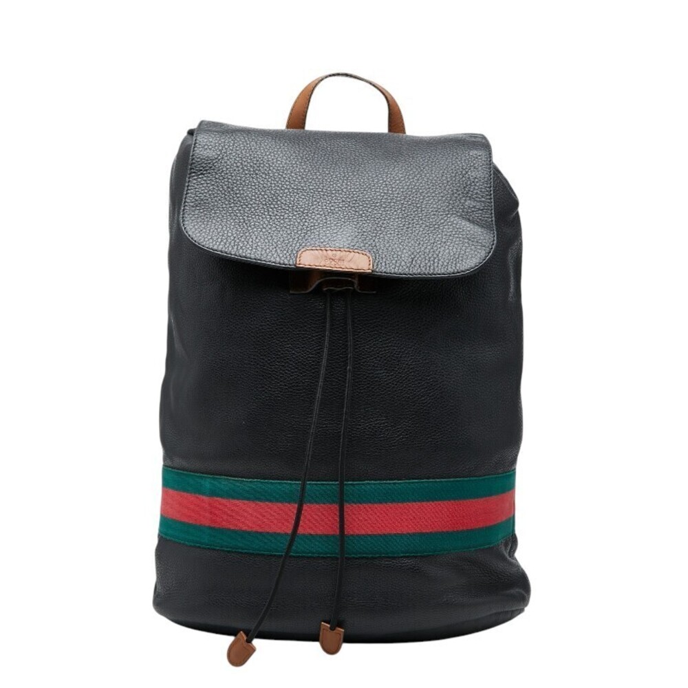 Gucci Backpack Rucksack Daybag Black Leather
